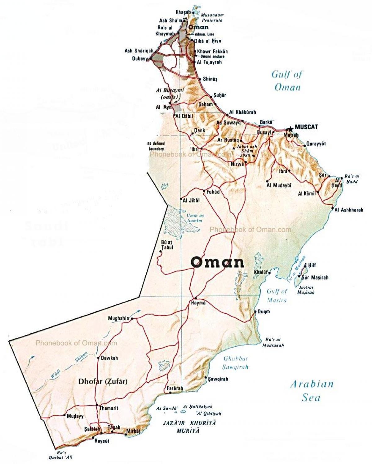ओमान देश के नक्शे