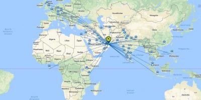 ओमान एयर की उड़ान मार्ग नक्शा