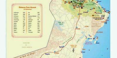 ओमान के पर्यटक स्थल मानचित्र