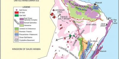 नक्शा ओमान के भूविज्ञान